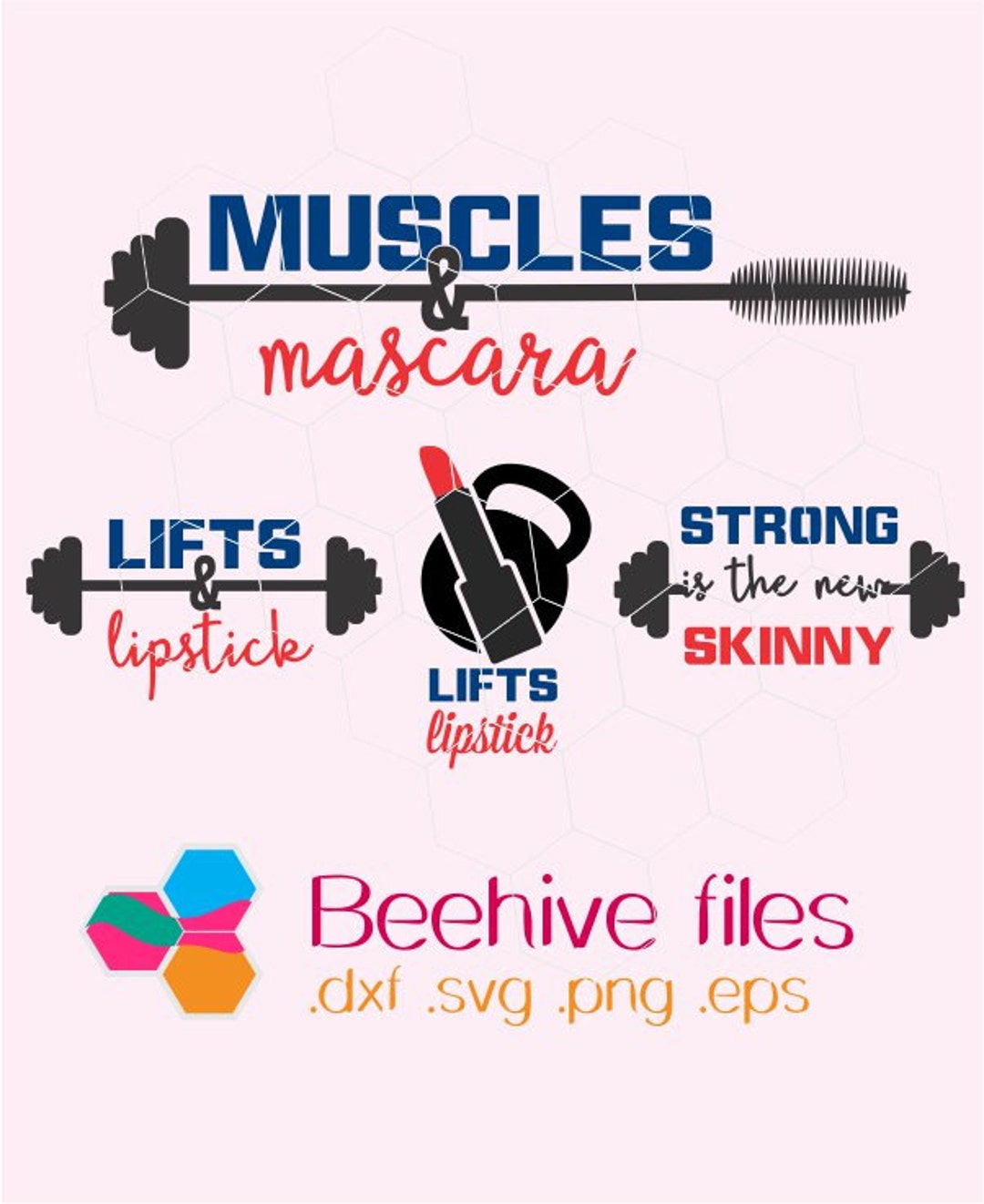 Muscles & Mascara Barbell Weights Lifts and Lipsticks Etsy