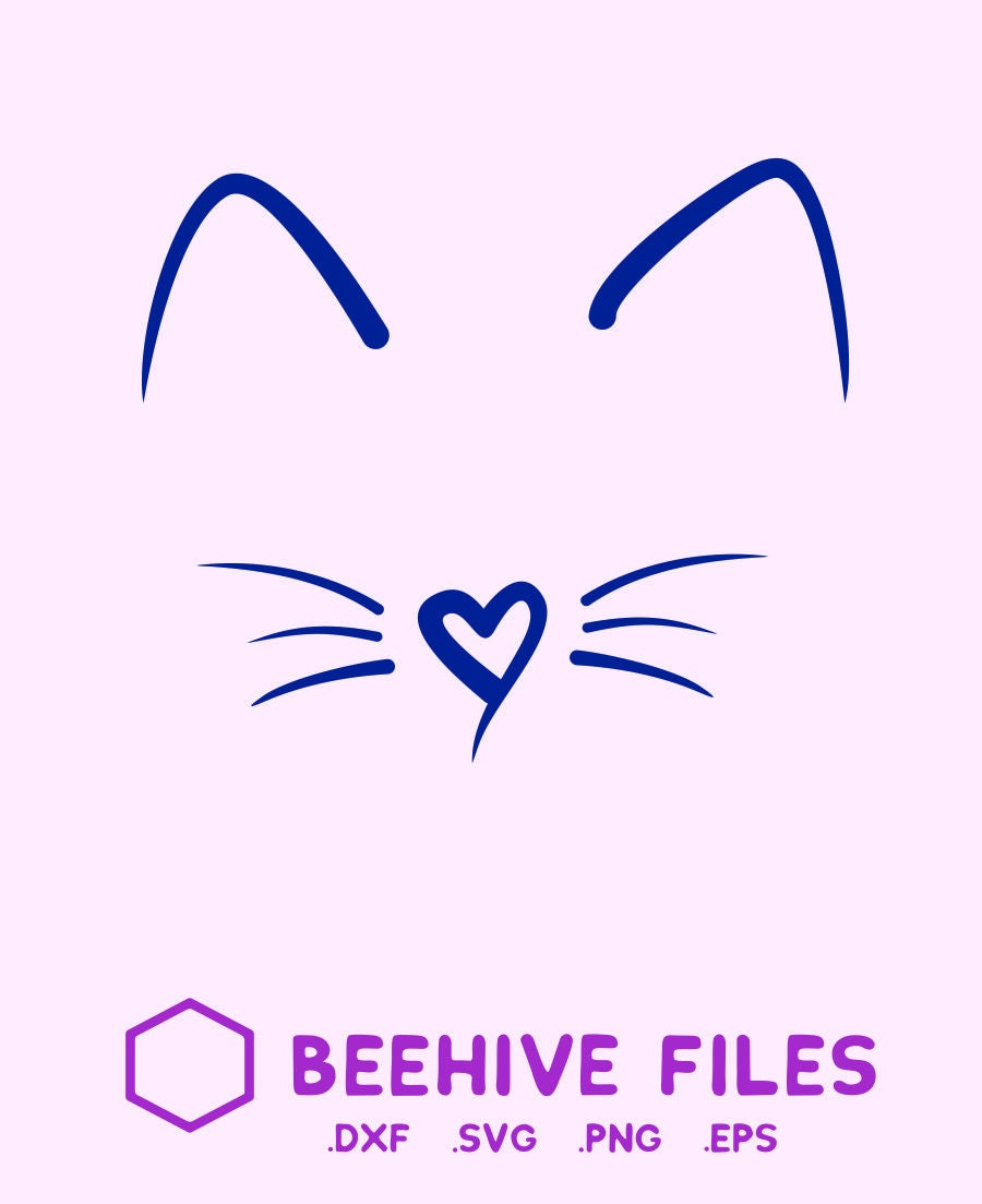 Download Cat face kitty in svg dxf png eps format | Etsy