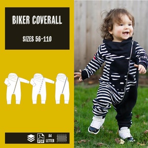 Biker Coverall 56-110 PDF sewing pattern, digital download, tutorial