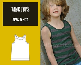 Tank tops 80-170 PDF sewing pattern, instant download, tutorial