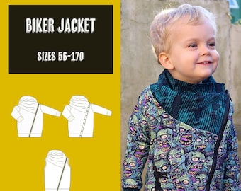 Biker jacket PDF sewing pattern, instant download, tutorial, A4, Letter, Projector file, Print shop