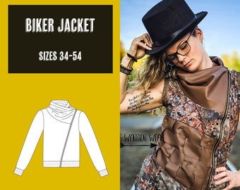 Biker jacket woman 34-54 PDF sewing pattern, instant download, tutorial