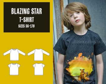 Blazing Star T-shirt PDF sewing pattern, instant download, tutorial