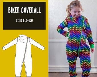 NEW! Biker coverall 110-170 PDF sewing pattern, instant download