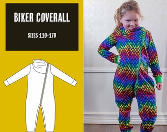 NEW! Biker coverall 110-170 PDF sewing pattern, instant download