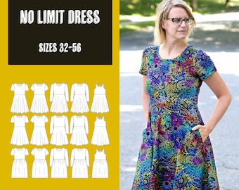 No limit dress PDF sewing pattern & tutorial, instant download