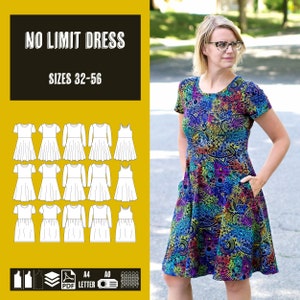 No limit dress PDF sewing pattern & tutorial, instant download