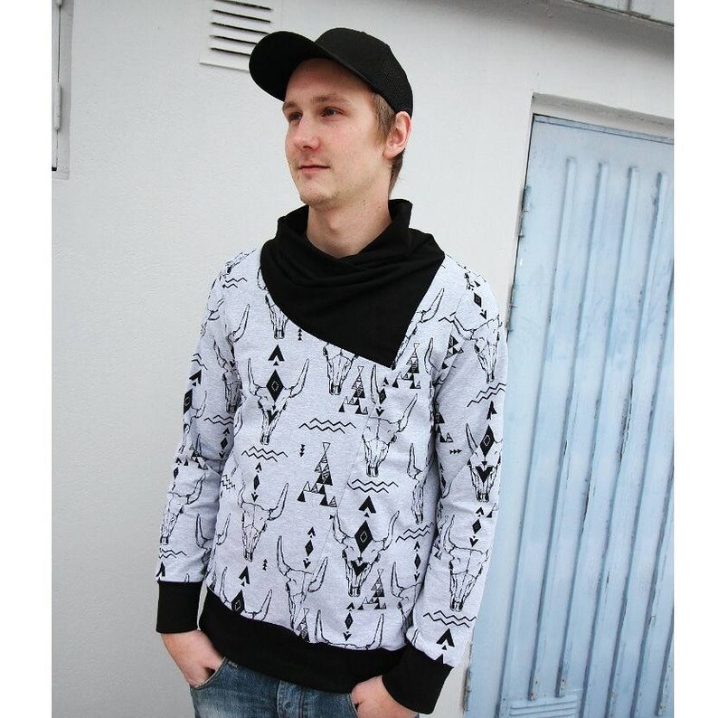 Biker jacket/sweatshirt Men PDF sewing pattern instant Etsy