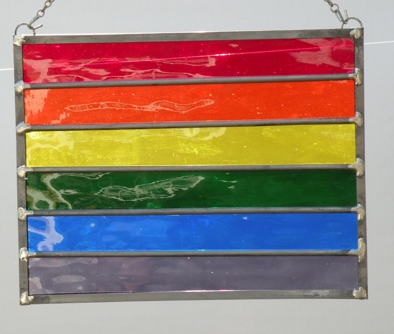 Rainbow stained glass suncatcher image 1