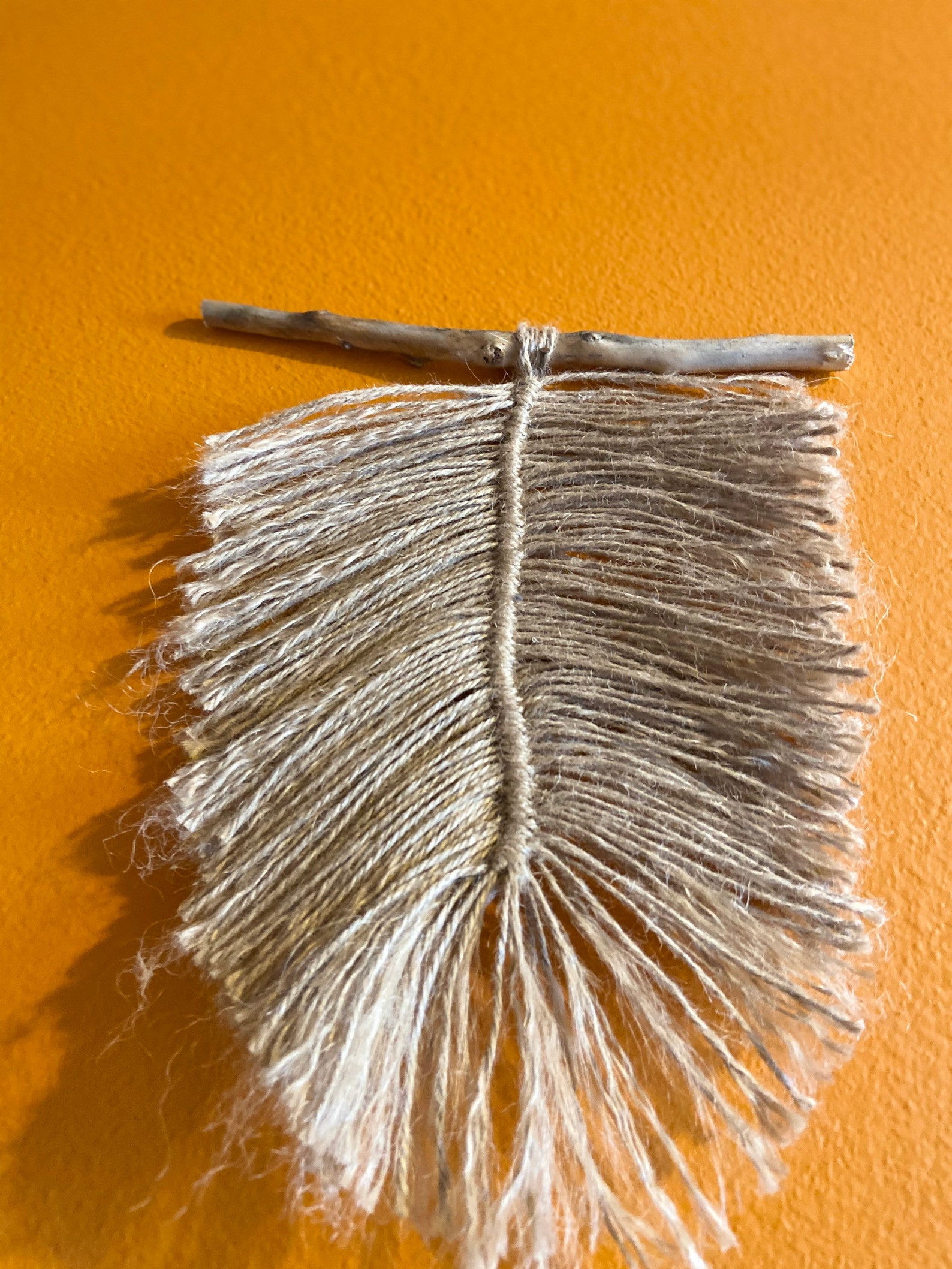 Macrame Feather Jute Cord Leaf Feather Boho Style Wall Etsy