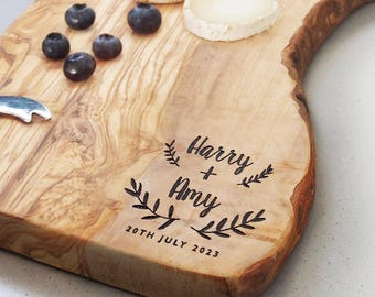 Personalised Cheese Board, Wedding or Engagement Gift, Unique Wedding Present