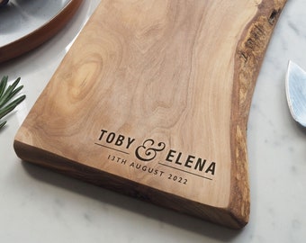 Personalised wedding present, cheese board / small chopping board
