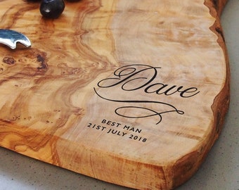 Personalised best man gift, groom gift, present for groomsmen, cheese board / small chopping board