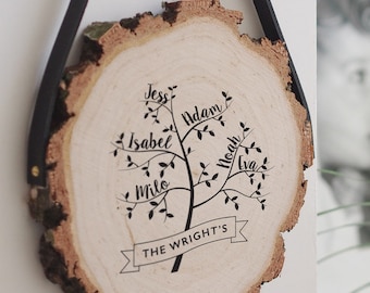 Family tree wood slice - Great Christmas gift!
