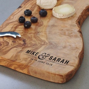 Personalised wedding present, cheese board / small chopping board