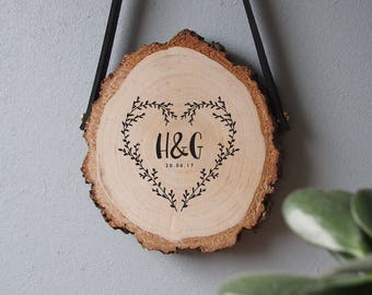 Rustic Wedding present, love heart design