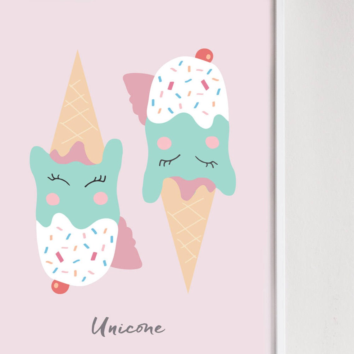 Unicorn Print Unicorn Ice Cream Print - Etsy