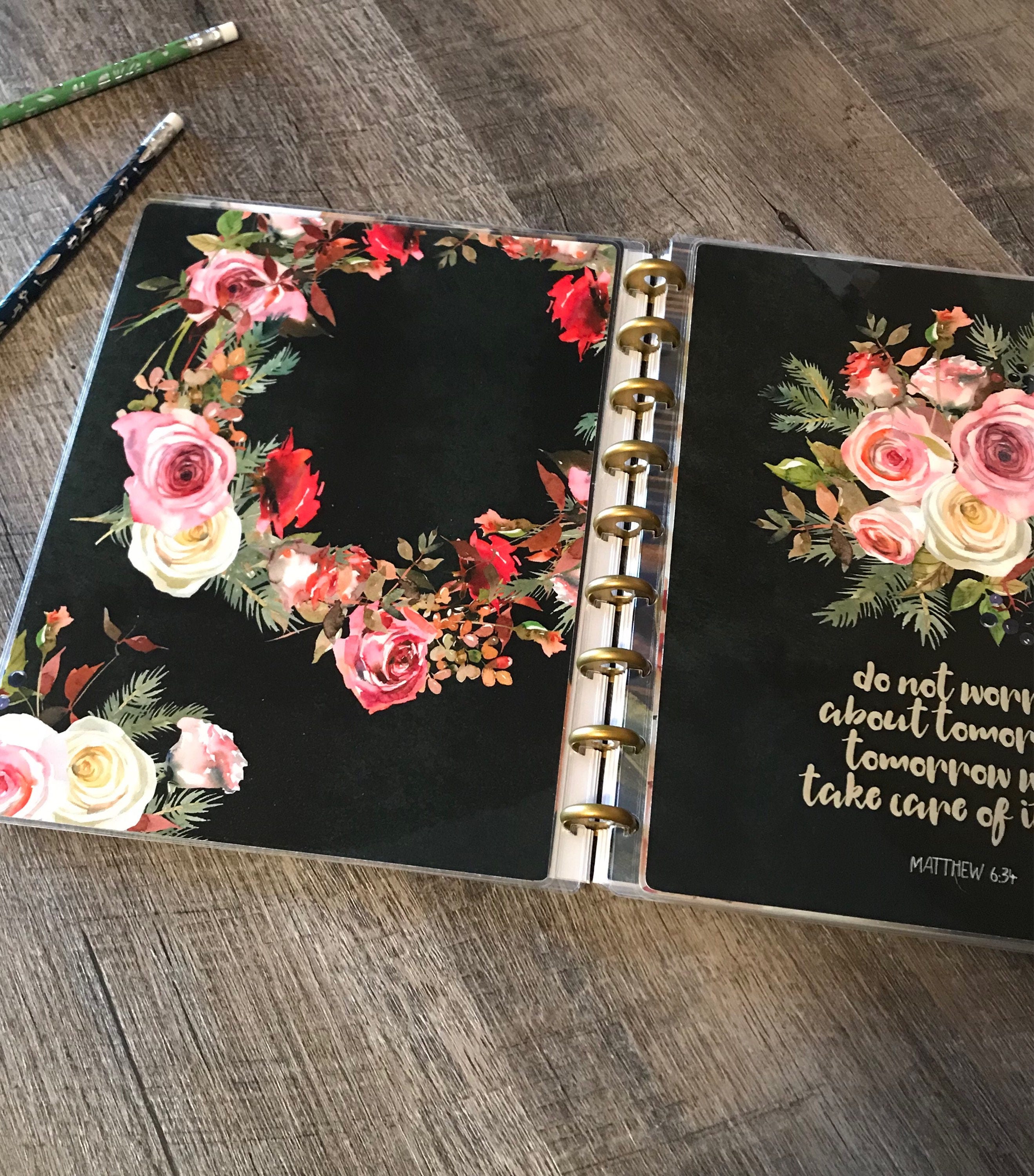 Floral Planner COVER Green Planner Happy Planner Christian Etsy