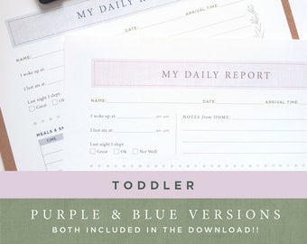 Kleinkind Tagebuch / Tagespflege, Nanny, Babysitter oder Kinderbetreuung Bericht Sofort Download Printable