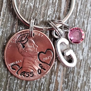 Personalized Class of 2025 Gift; Graduation Gift 2025 Penny Keychain; Graduation Present; Class of 2025 Penny Keychain; High School College