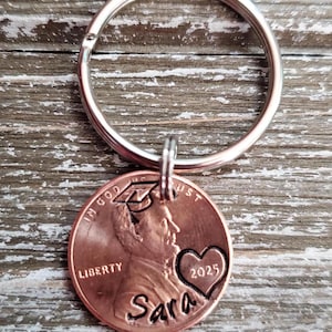 Graduation Gift 2025 Penny Keychain; 2025 Graduation Present; Class of 2025 High School Graduation; College Grad Gift