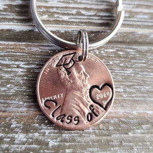 Graduation Gift 2024 Penny Keychain; 2024 Graduate Present; Class of 2024 Keepsake; College High School Grad Gift