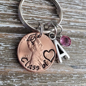 Personalized Class of 2024 Gift; Graduation Gift 2024 Penny Keychain; Graduation Present; Class of 2024 Penny Keychain; High School College