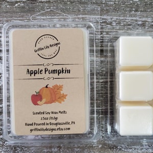 Apple Pumpkin Wax Melts; Soy Wax Warmer Cubes; Thanksgiving; Fall Autumn Scent; American Grown Soy; Wickless Option; Wax Melter Cubes Bild 1
