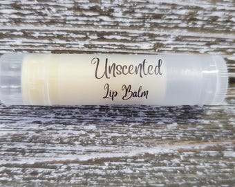 Unscented Lip Balm; Scented Lip Butter; Natural Moisturizer for Lips; Organic Mango Butter, Coconut Oil, Beeswax; Christmas Stocking