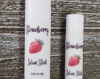 Strawberry Lotion Stick, Mango Butter, Beeswax, Coconut Oil Moisturizer