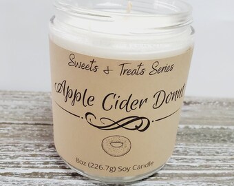 Apple Cider Donut Candle; 100% Soy Candle; American Grown Soy Beans; Fall and Winter Scents; Food Scents; Dessert Smells