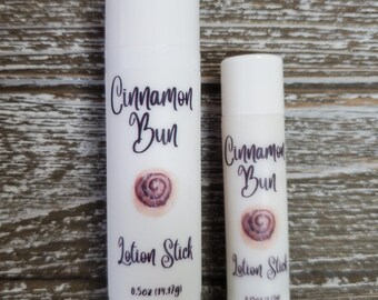 Cinnamon Bun Lotion Stick With Mango Butter, Beeswax, Coconut Oil; For Him; Scented Solid Lotion Bar; Stocking Stuffer; Travel Lotion