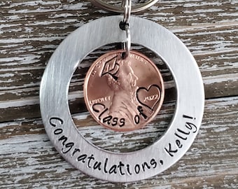 2024 penny graduation gift; personalized keychain; custom graduate present; Class of 2024 graduation present; college grad; high school grad