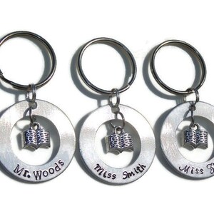 Custom Librarian Keychain; Personalized Book Lover Gift; Personalized Reading Teacher Gift; Reading Specialist; Teacher Appreciation Present