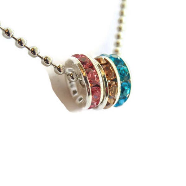 Birthstone Necklace; Birthstone Spacer Necklace; Mother's Necklace; Birthstone Ring Jewelry