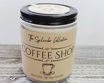 Coffee Shop Candle; Cappuccino 100% Soy Candle; American Grown Soy Beans; Breakfast Scent; Drink Smells; Phthalate Free