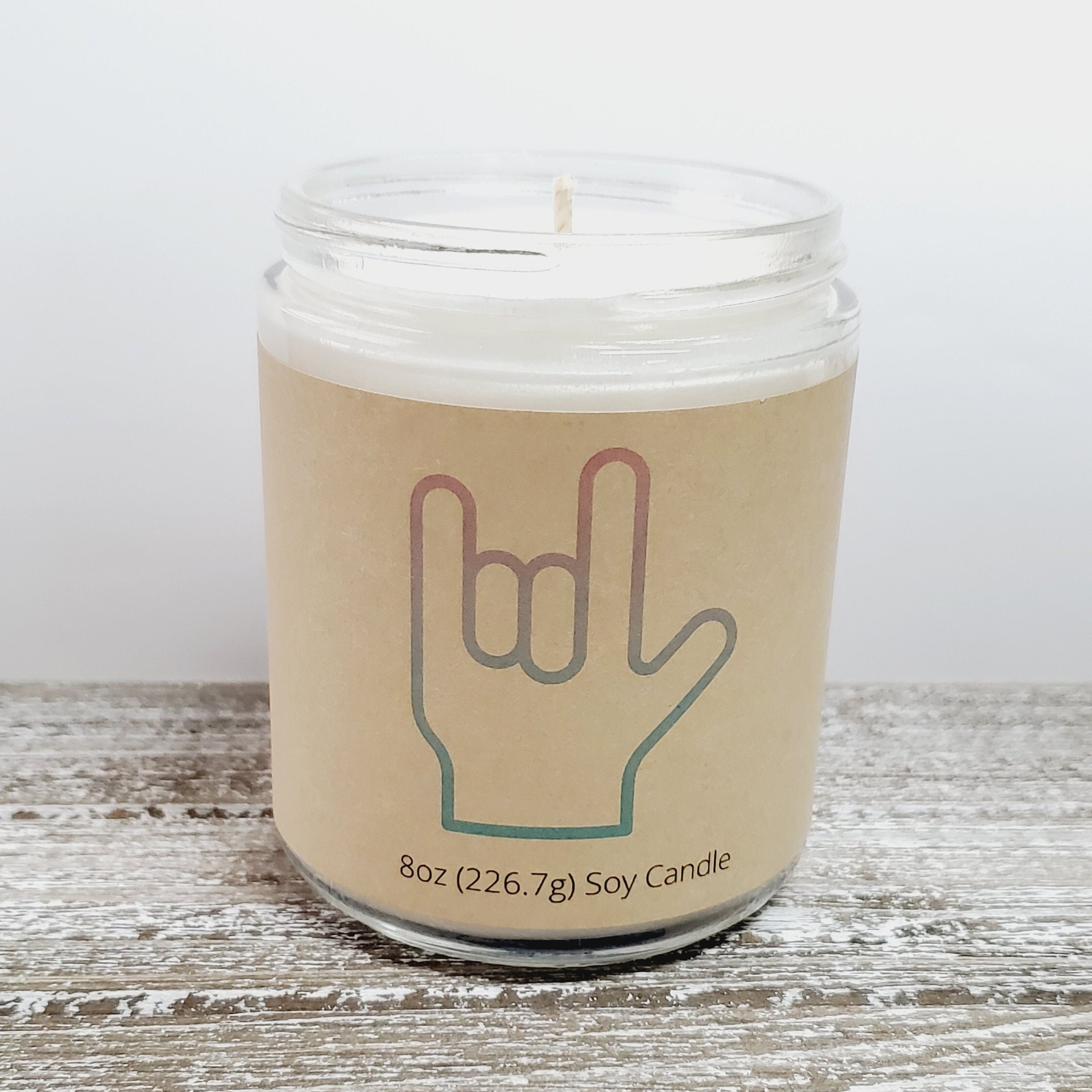 ASL Candle I Love You ASL Teacher Gift I Love You in Sign Etsy