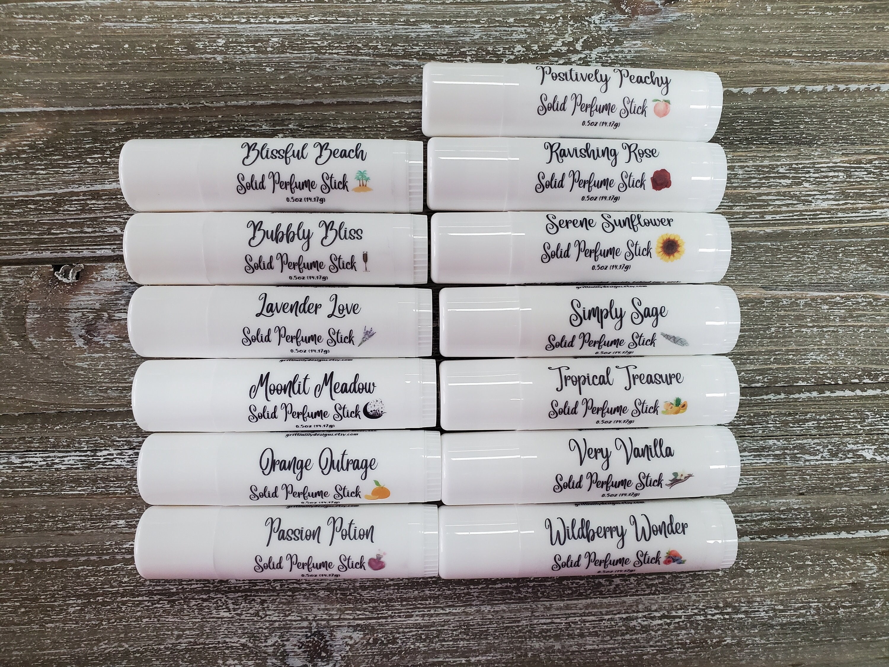 Solid Perfume Stick; Travel Scent ; Pocket Purse Fragrance; Beeswax, Coconut Oil; Natural Fragrance Stick; Fruity, Floral, Beach