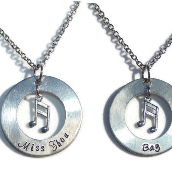 Music Teacher Necklace; Personalized Music Lover Necklace with Music Note Charm; Custom Teacher Christmas Gift; Teacher Appreciation Gift
