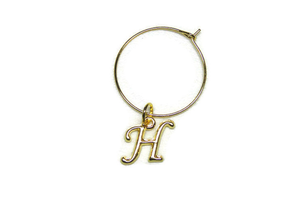 Custom Initial Wine Glass Charms Personalized Wine Glass Etsy