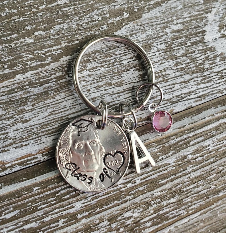 Personalized Class of 2026 Gift; Graduation Gift Nickel Keychain; Grad Present; High School College Graduate Memento Keepsake Bild 8