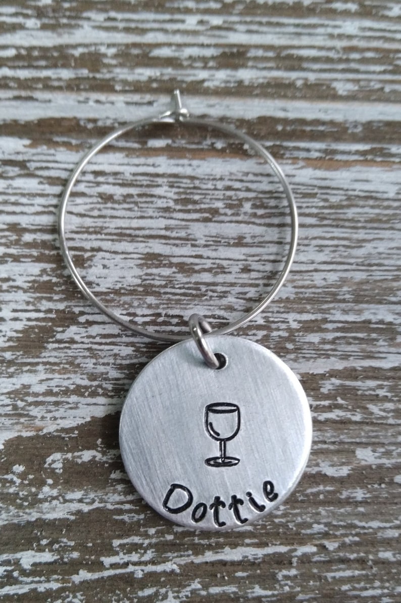 Personalized Wine Charms Custom Wine Rings Name Wine Glass Etsy