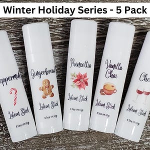 Lotion Stick With Mango Butter, Beeswax, Coconut Oil; Scented Solid Lotion Bar; Stocking Stuffer; Travel Lotion; On the Go; Fruity Floral Winter Holiday- 5