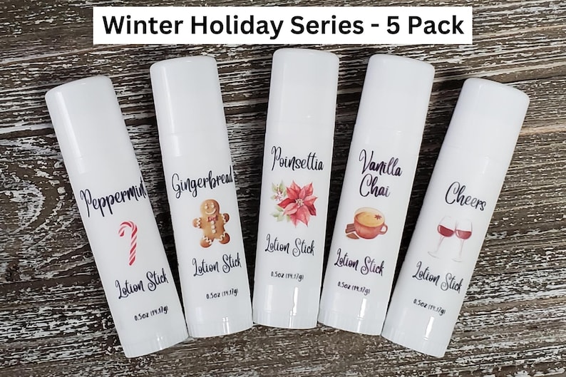Lotion Stick With Mango Butter, Beeswax, Coconut Oil; Scented Solid Lotion Bar; Stocking Stuffer; Travel Lotion; On the Go; Fruity Floral Winter Holiday- 5