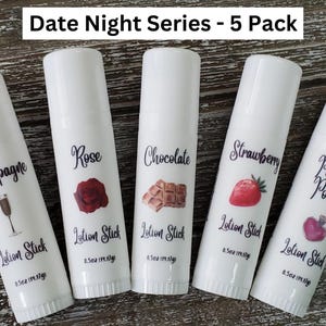 Lotion Stick With Mango Butter, Beeswax, Coconut Oil; Scented Solid Lotion Bar; Stocking Stuffer; Travel Lotion; On the Go; Fruity Floral Date Night- 5 Pack