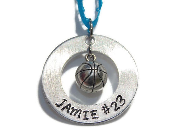 Personalized Basketball Ornament; Custom Basketball Coach Gift; Custom Athlete Gift; Basketball Hand Stamped Christmas Ornament