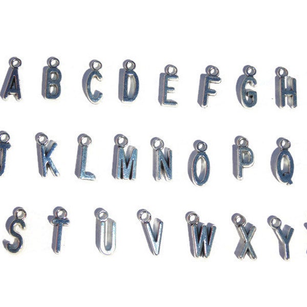 Silver Letter Charm; Initial Charm; Letter Charms; Silver Initial Charms; Jewelry Making Charms; Necklace Charms; Earring Charms; Bracelet
