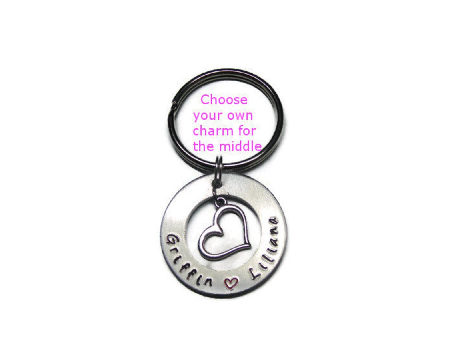 Personalized Keychain Hand Stamped Metal Keychain Custom Etsy