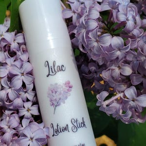 Lilac Lotion Stick With Mango Butter, Beeswax, Coconut Oil; Scented Solid Lotion Bar; Stocking Stuffer; Travel Lotion; On the Go; Floral