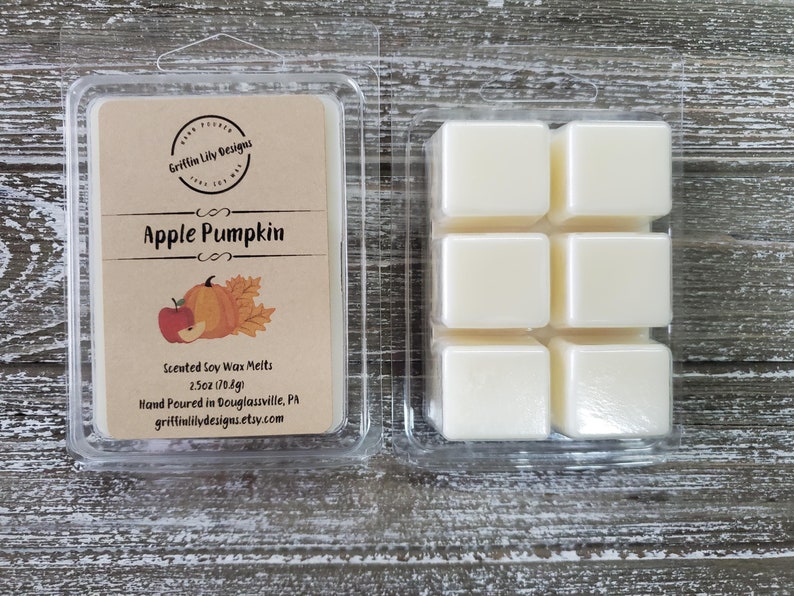 Apple Pumpkin Wax Melts; Soy Wax Warmer Cubes; Thanksgiving; Fall Autumn Scent; American Grown Soy; Wickless Option; Wax Melter Cubes Bild 1